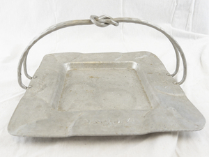 lot 164A image: Everlast Metal Hand-Forged Square Aluminum Basket with Twisted Handle