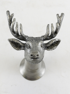 lot 159 image: Jagermeister Stainless Steel Deer Head Stirrup Cup Shot Glass