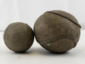 lot 86 image: Vintage Leather Baseball and Softball Pair
