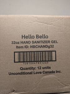 lot 5 image: (10) CASES OF HELLO BELLO 32OZ. HAND SANITIZER GEL (12 PER CASE)