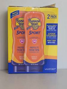 lot 22 image: NEW BANANA BOAT SPORT SUNSCREEN LOTION 50 (2PK.)