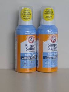 lot 26 image: NEW ARM & HAMMER SIMPLE SALINE NASAL MIST 2PK.