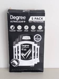 lot 30 image: NEW DEGREE ULTRACLEAR PLUS DEODORANT 4PK.