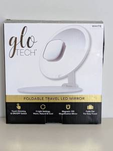 lot 36 image: NEW GLOTECH FOLDABLE TRAVEL LED MIRROR