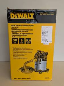 lot 84 image: DEWALT STAINLESS STEEL WETDRY VACUUM