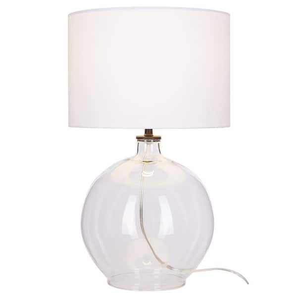 lot 90 image: Hampton Bay Windmere 21.5 in Clear Glass Table Lamp