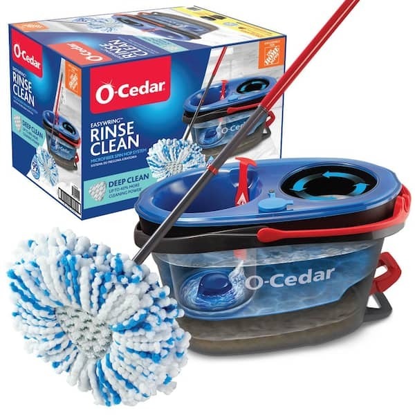 lot 91 image: O-Cedar RinseClean Deep Clean Microfiber Spin Mop, Clean with Clean Water (The Home Depot Exclusive)