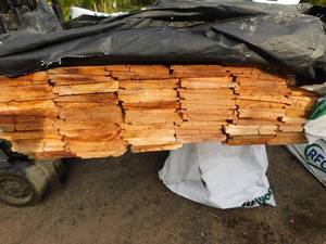 lot 39 image: 1 x 8 Western Red Cedar Thick Butt Bevel Siding  Rough Sawn Finish - 864 Linear Feet