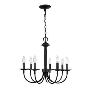 lot 167 image: 7-Light Oil Rubbed Bronze Candle Chandelier Light Fixture