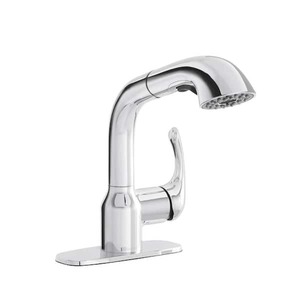 lot 172 image: Glacier Bay Dunning Single-Handle Pull-Out Laundry Utility Faucet with Dual Spray Function in Chrome