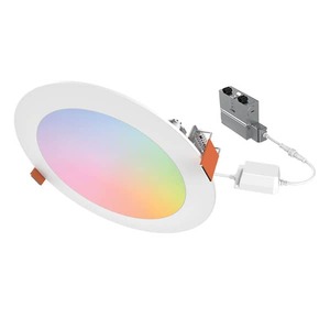 lot 178 image: (4) HALO HLB 6 in. Color and Tunable White Slim Canless Smart Wi-Fi LED Recessed Downlight with WiZ Pro