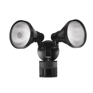 lot 182 image: Defiant PAR 180 Degree Black Motion Sensor Wired Outdoor 2-Head Dusk-to-Dawn Security Flood Light