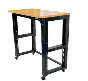 lot 10 image: Husky Deep Adjustable Height Work Table with Solid Wood Top 1012784213