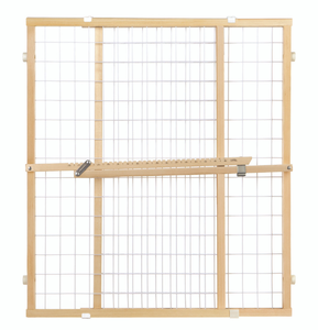 lot 113 image: Toddleroo by North States Extra-Wide Wire Mesh Wood Gate