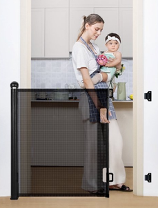 lot 125 image: Comomy Retractable Mesh Baby Gate, Safety Gates for Stairs Doorway