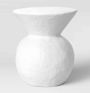 lot 202 image: Severna Ceramic Accent Table White - Threshold Modern Bell-Shaped