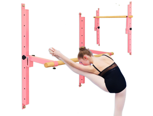 lot 300 image: Seliyoo Wall Mounted Ballet Barre for Home Ballet Bar Dance Bar for Kids 4Ft-Length Fully Height Adjustable-Foldable Design