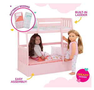 lot 451 image: Our Generation Dreams for Two Pink Bunk Beds Accessory Set for 18 Dolls