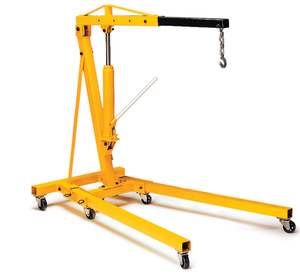 lot 77 image: Performance Tool W41029 Folding Wheeled Engine Crane for Vehicle Maintenance, Yellow, 2-ton Capacity #W41029