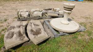 lot 35 image: Round Concrete Table and Benches