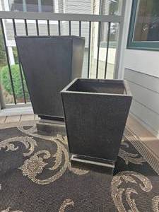 lot 56 image: Modern Contemporary Steel Outdoor Planters