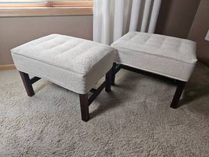 lot 131 image: Contemporary Slipcover Footstool Pair