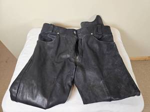 lot 87 image: Black Leather Biker Pants