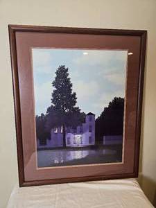 lot 79 image: Framed Print of Ren Magrittes Painting, The Empire of Light