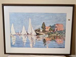 lot 80 image: Framed Print of Regattas at Argenteuil by Claude Monet