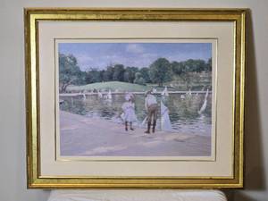 lot 84 image: Framed Print The Lake for Miniature Yachts by Wm Merritt Chase