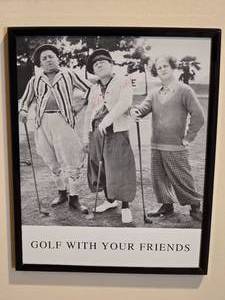 lot 101 image: AUTOGRAPHEDMoe Horwitz (Moe Howard) - The Three Stooges Commemorative Print - Golf With Your Friends