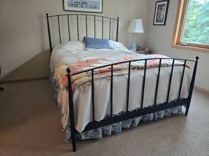 lot 141 image: Contemporary Metal Queen Size Bed Set