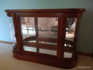 lot 36 image: Beautiful Like New Cabinet w Light & Two Shelves