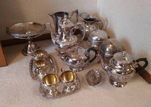 lot 55 image: Beautiful Silver Plate Tea Kettles & More