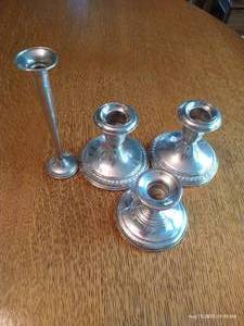 lot 56 image: (4) Sterling Candle Holders