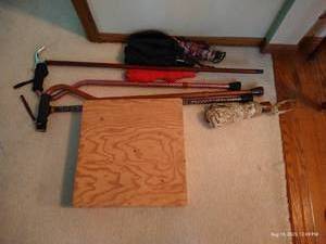 lot 89 image: Canes, Umbrellas & Wooden Platform