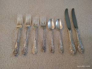 lot 106 image: (2) 4-Piece Settings of Wallace Sir Christopher Sterling Flatware