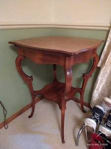 lot 125 image: Antique Wood Accent Table