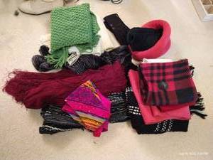 lot 134 image: Scarf Lot w Hats, Gloves & Mittens