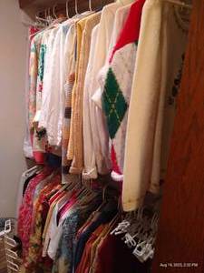 lot 140 image: Right Side Closet Womens Clothes  Extra Hangers