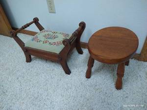 lot 227 image: Two Small Vintage Footstools