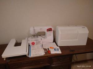 lot 242 image: Brother Simplicity SB3129 Professional Computerized Sewing Machine w Extra Parts & Extendable Table