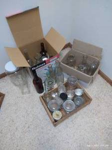 lot 250 image: Glass Bottles- Large, Medicine, Liquor, Ball, Etc