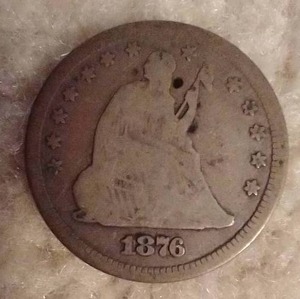 lot 311 image: 1876 Seated Liberty Quarter
