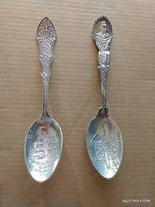 lot 328 image: (2) Beautiful Antique Decorative Sterling Silver Spoons