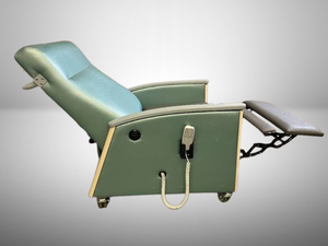 lot 6 image: MSRP $7500 Hospital Grade Clinical Care MOBILE Patient Treatment Power Recovery Lift Recliner Chair - Extra Wide Seat 27 750lb Capacity - Works Great