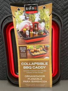 lot 31 image: Mr. Bar-B-Q Collapsible BBQ Caddy Organizer with Lid and Dividers