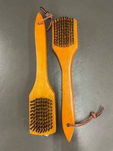 lot 34 image: Pair of Wooden Grill Cleaning Brushes with Metal Scrapers