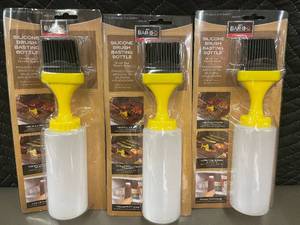 lot 45 image: Set of 3 Mr. Bar-B-Q Silicone Brush Basting Bottles