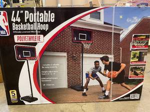 44 Inch Portable NBA Basketball Hoop with Adjustable Height